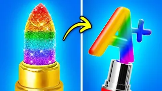 COLORFUL IDEAS FOR SMART STUDENTS 🎓🌈 Viral Hacks and Genius Crafts by 123GO!