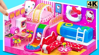 Recycled Make Hello Kitty Cardboard House with Swimming Pool and Slide for Two | DIY Cardboard House