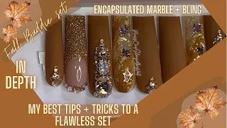 Fall full set in depth tutorial | How to make press on nails | Fall press on nails | Fall nail art