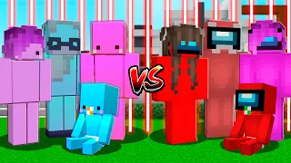 Familia de Awita VS Familia de DEEP en Minecraft