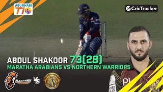 Maratha Arabians vs Northern Warriors | Match 1 Abdul Shakoor 73(28) | Abu Dhabi T10 Season 4