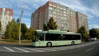 Минск.Поездка на троллейбусе №21 ДС Сухарево-5 - Люцинская