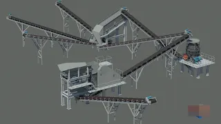 Complete Crusher Plant 3D Operation