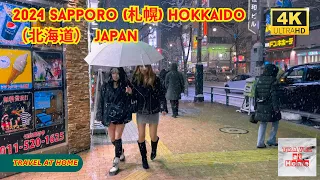 4k hdr japan travel 2024 l Heavy Snow Walk in Sapporo (札幌) Hokkaido（北海道）| Relaxing Natural ambience