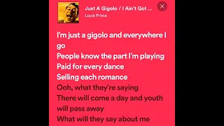Just A Gigolo - (Louis Prima) Lyrical Short