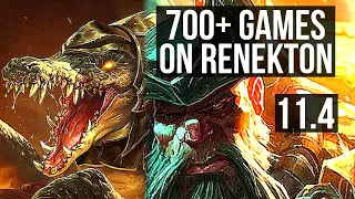 RENEKTON vs GANGPLANK (TOP) | 2/0/7, 2.4M mastery, 700+ games | KR Challenger | v11.4