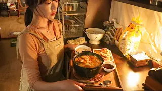 Daily life of making soft tofu stew, honey bread and  last day of sewing machine academy🪡cozy vlog