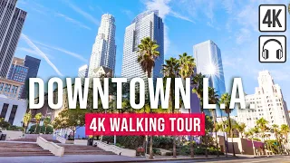 Downtown LA Walking Tour (Los Angeles) - [Immersive Sound - 4K/60fps]