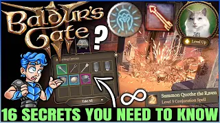 Baldur's Gate 3 - 16 Secrets & Things You Didn't Know You Could Do - GAME CHANGING Tips & Tricks!