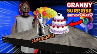 THROWING A SURPRISE BIRTHDAY PARTY FOR TINY GRANNY!!! (Jax Party) | Granny The Mobile Horror Game