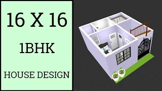 16 x 16 House Design ll 256 Sqft Ghar Ka Naksha ll 16 x 16 House Plan ll 16 x 16 Home Design