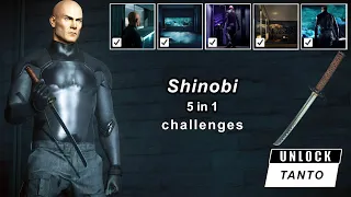 HITMAN 2 - Tanto Unlocking "Shinobi Challenges 5 in 1" | Deadly NINJA, Waterbender, Deadly Shadow