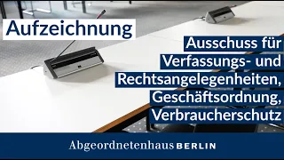 39. Sitzung des Ausschusses für Verfassungs- und Rechtsangelegenheiten (...) am 22.05.2024