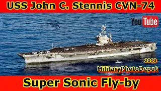 USS John C. Stennis CVN-74 Super Sonic Fly-by Flight Ops #war #military #navy