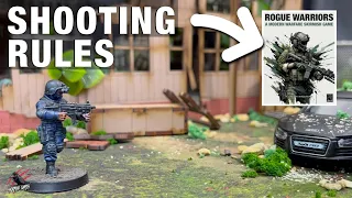 ROGUE WARRIORS - Rules & Examples For SHOOTING, LOS, Cover & Weapons Overview