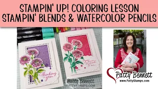 Use Stampin' Blends markers with Watercolor Pencils: Zinnia cards by Patty Bennett