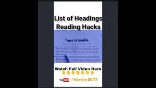 How to attempt IELTS reading-List of headings| #neelammanu