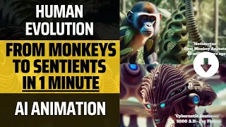 AI MOVIE - Monkey to Human Evolution to Sentients in 1 Minute