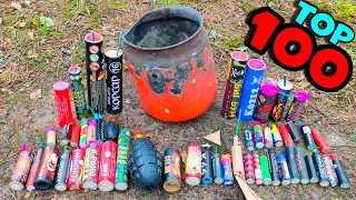 ✅🔥Top 100 FIRECRACKERS vs IRON KETTLE🔴EXPLODE DIFFERENT POWERFUL Firecrackers | HUGE BOMBS🔴Part 5