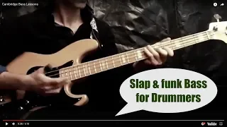 Slap & Funk Bass lines for drummers - No drums - Mark King - Part 1