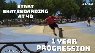 Start Skateboarding at 40 years old - 7th month to 1 year progression