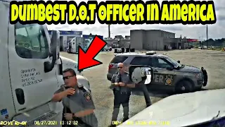 D.O.T Officer Inspects Parked Semi Truck At Tire Repair Shop For A Blown Tire Violation 😤🤦‍♂️