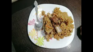 Плов из мяса косули на костре