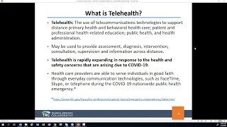 Telehealth in Behavioral Health and Recovery Services in Response to COVID 19
