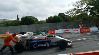 Felipe Massa on Senna's Toleman with Engine Problem (Senna Tribute-Brazil)