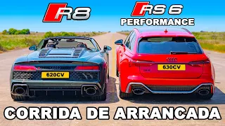 Novo Audi RS6 vs Audi R8: CORRIDA DE ARRANCADA