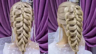 Braid.Beautiful hairstyle for medium hair