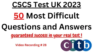 CSCS Test UK - 50 New Q&A | CSCS Card UK 2023 | CITB health and safety Test 2023 | CSCS Mock Test