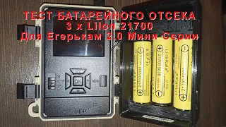 Тест Фотоловушки Егеькам 2.0 на батарейках лтийион LiIon 21700