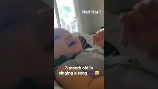 3 month old baby is singing a song 😀 #shorts