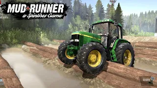 Spintires: MudRunner - John Deere 6910 Tractor Test on a Difficult Track