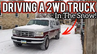 Driving A OBS 2wd Truck In The SNOW - Tips To Stay Safe And Avoid Getting Stuck! 96 FORD F150