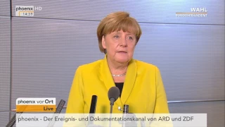 Ergebnis des Wahlgangs zum 12. Bundespräsidenten: Angela Merkel gibt Statement am 12.02.2017