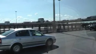 Driving on Западный скоростной диаметр in St. Petersburg, Russia