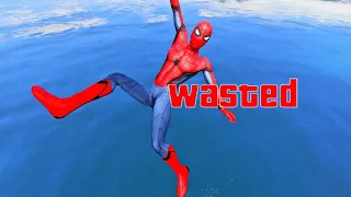 Spiderman vs Bad Man GTA 5 Epic Water Wasted Jumps Fails ep.12 (Funny Moments)