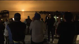 Spectators watch as SpaceX launches four astronauts to International Space Station