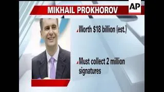 Mikhail Prokhorov, one of Russia's richest tycoons and the owner of the New Jersey Nets basketball t