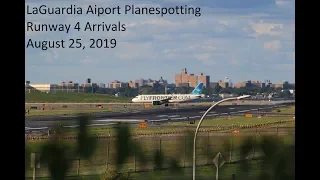 LaGuardia Airport (KLGA) Planespotting (4k): Runway 4 Arrivals