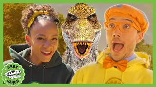 Blippi & Meekah's Epic Day of Dinosaurs! | T-Rex Ranch Dinosaur Videos for Kids