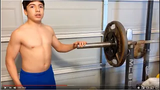 MAXING OUT ON BENCH PRESS - NEW PR - 13 YEAR OLD SANTIAGO PACHECO JR