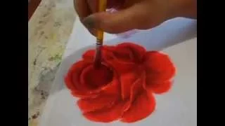Como pintar rosa vermelha
