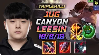 Canyon Lee Sin Jungle vs Zac - LOL 캐니언 Goredrinker Conqueror - EUW 11.21