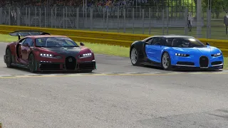 Bugatti Chiron Mansory Centuria 2023 vs Bugatti Chiron 2016 at Monza Full Course