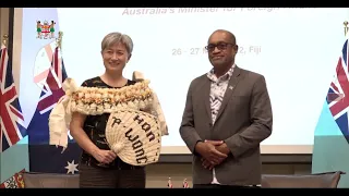 Fijian Government delegations accord a Traditional Welcome Ceremony to Australian Minister