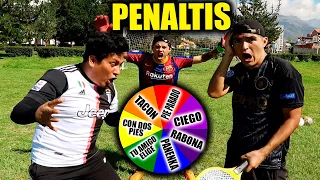 RETO de PENALTIS IMPOSIBLES (la ruleta DECIDE) ¡RETOS de FUTBOL! *con CASTIGO*