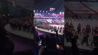 Team USA marches in to "Gangnam Style"